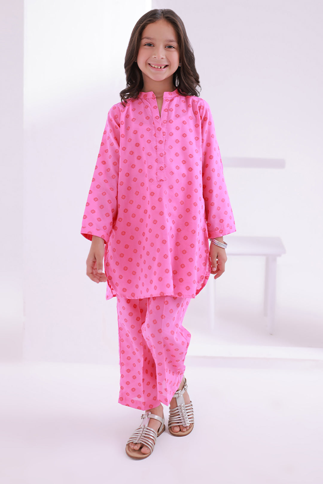 Mint Blue Kurta Jacquard Trouser main image 1