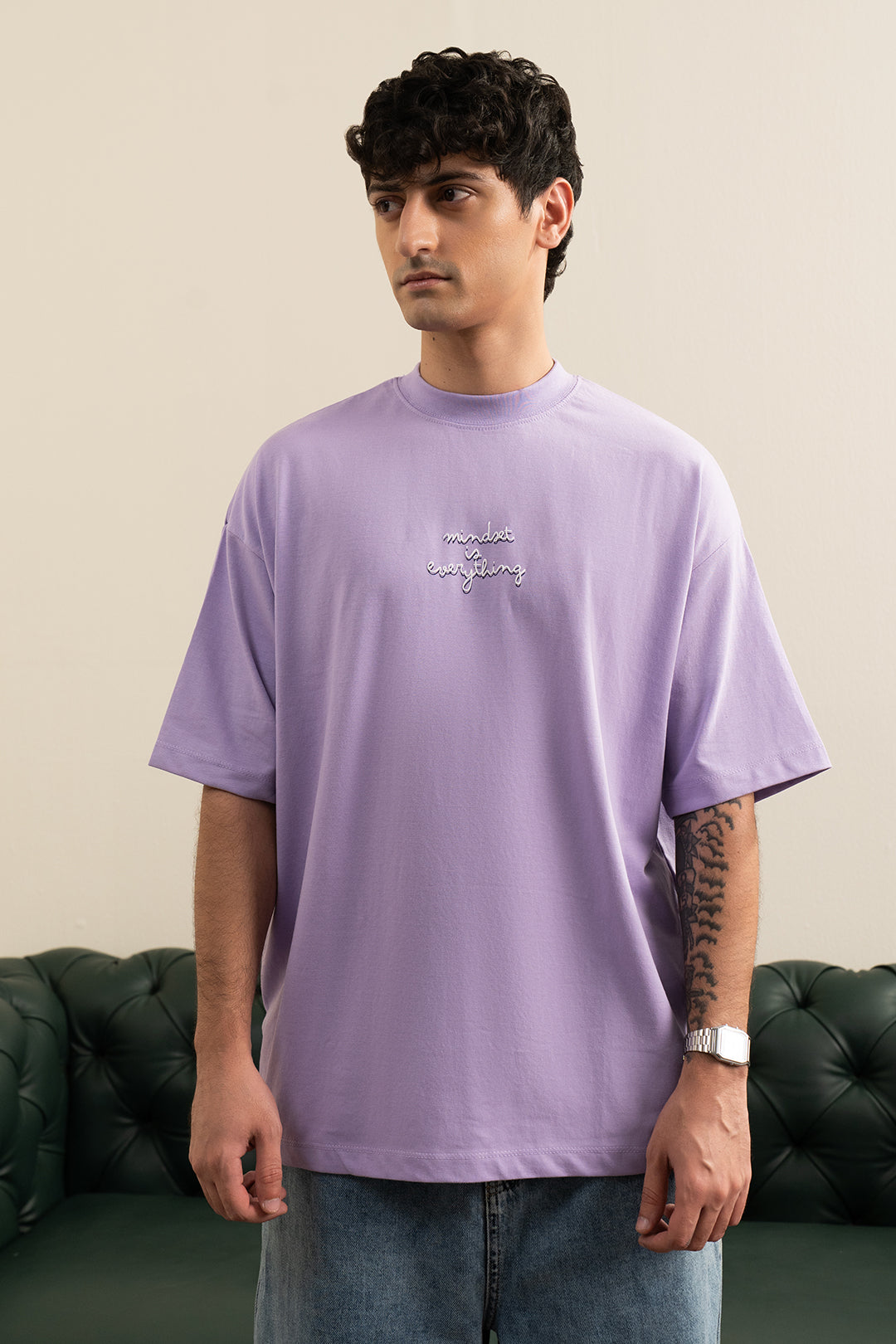 トップス salsation Oversized Round Neck T-Shirt Sporty oversized college T-shirt - Black - Sz. 40-64 - Zizzifashion