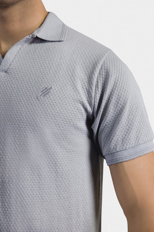 Textured Johnny Collar Polo - 5004