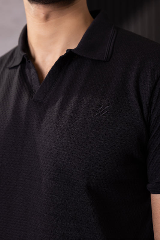 Textured Johnny Collar Polo - 5004