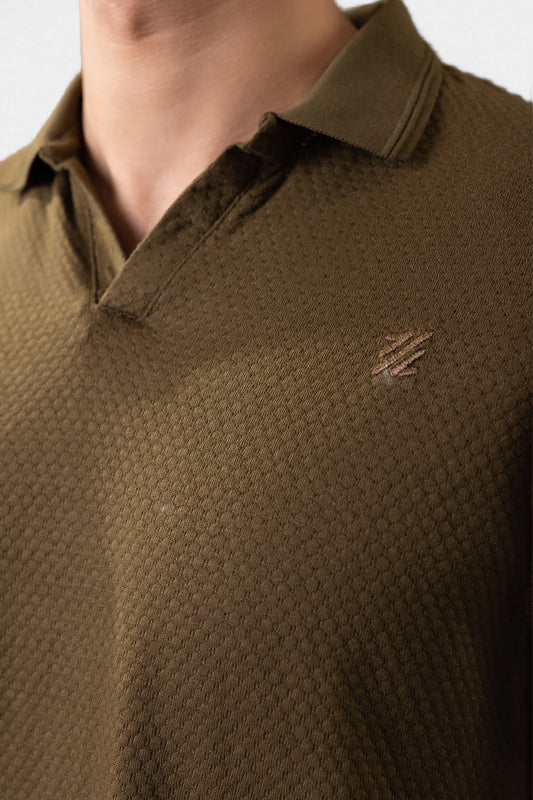 Textured Johnny Collar Polo - 5004