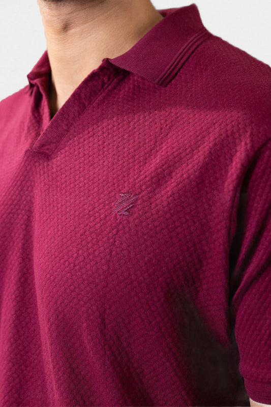 Textured Johnny Collar Polo - 5004