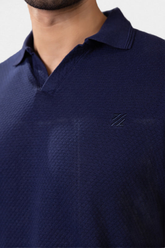 Textured Johnny Collar Polo - 5004