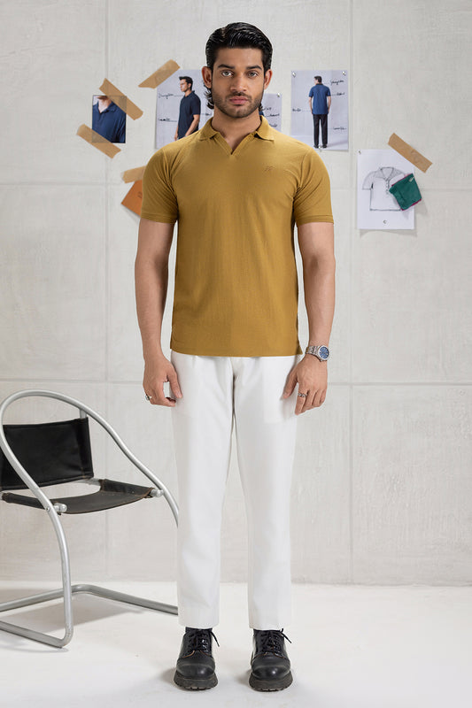 Textured Johnny Collar Polo - 5005
