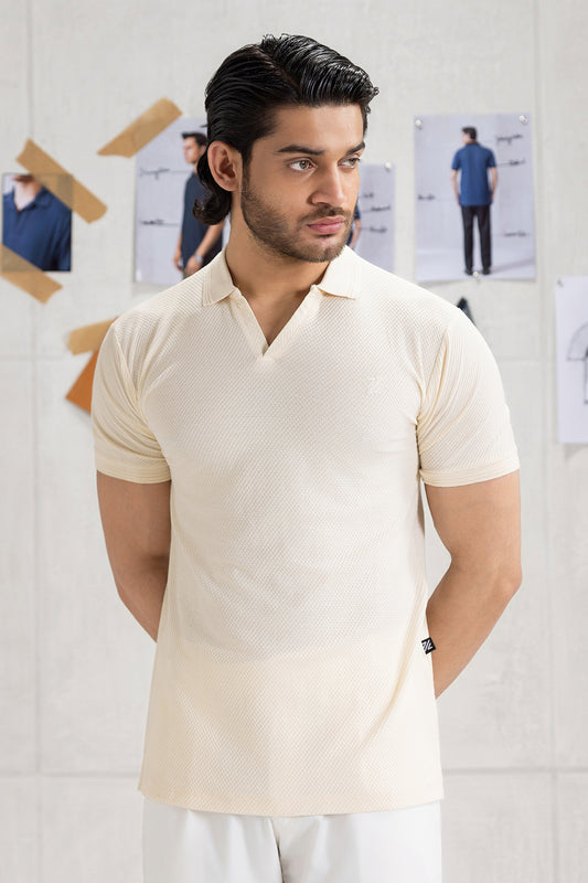 Textured Johnny Collar Polo - 5005