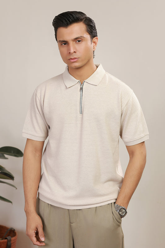 Loose Guage Zipper Polo - 6001