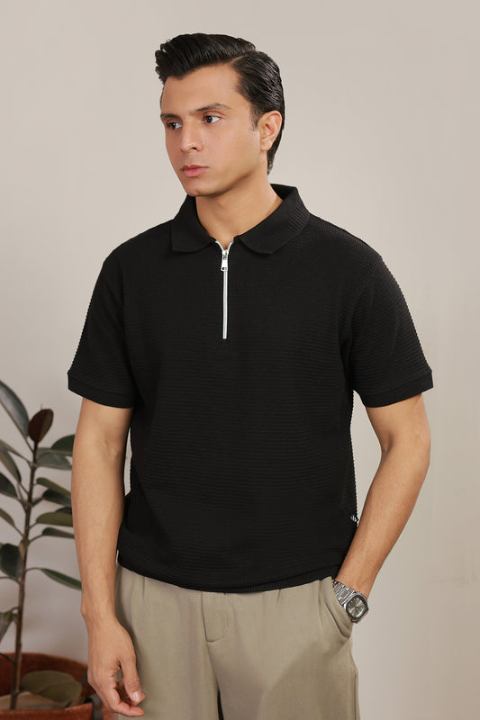 Loose Guage Zipper Polo - 6001