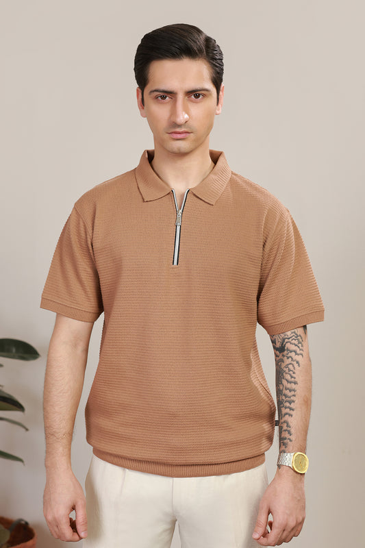Loose Guage Zipper Polo - 6001