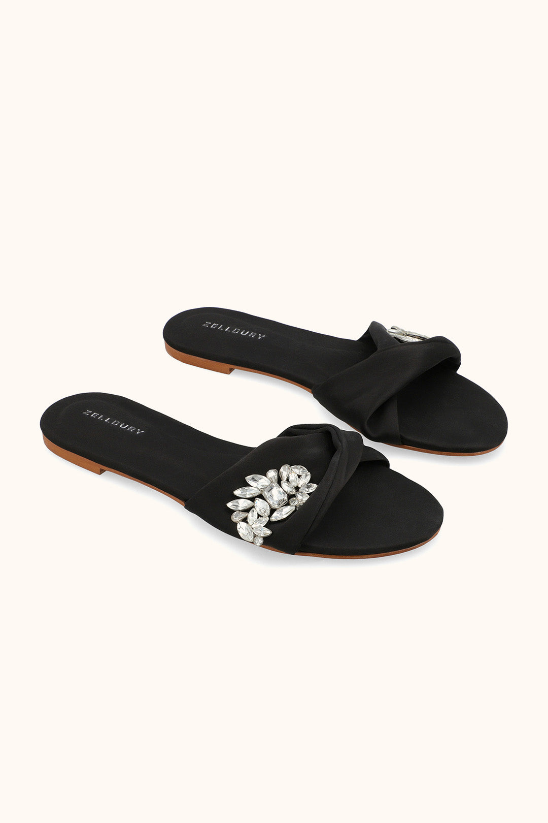 Slides Black Leather (PU) Women Footwear Zellbury