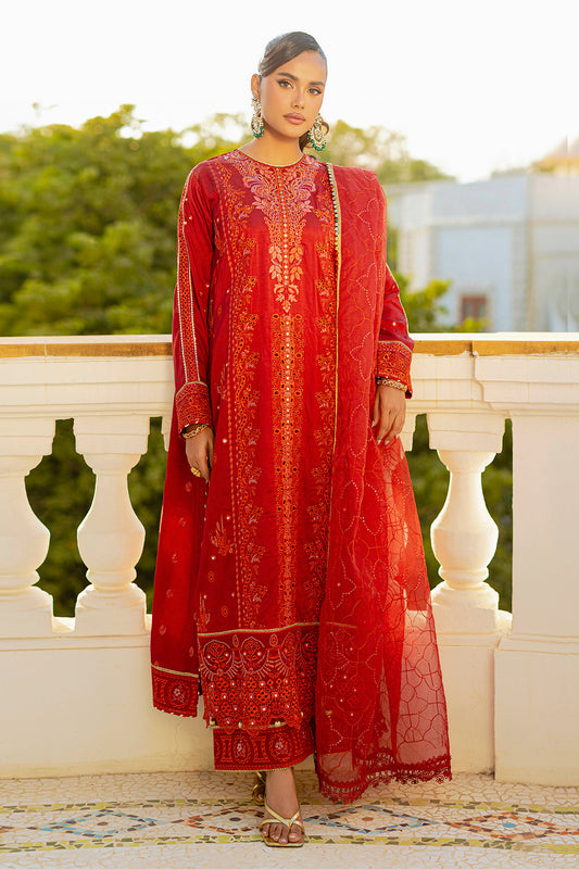 Embroidered Kurta Dupatta Trouser - 2740