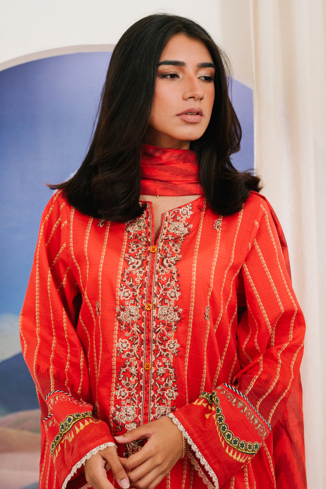 Embroidered Kurta bottom With Dupatta main image 1