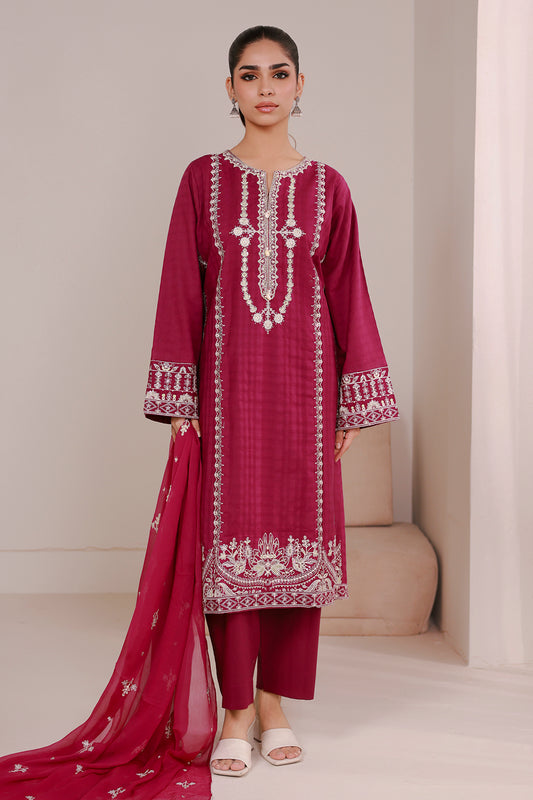 Embroidered Kurta Dupatta Trouser - 2690