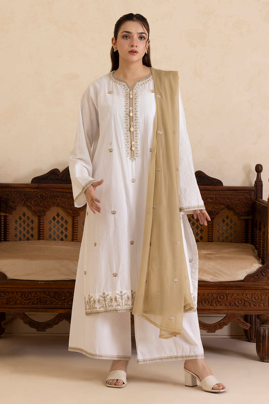 Embroidered Kurta Dupatta Trouser - 2835