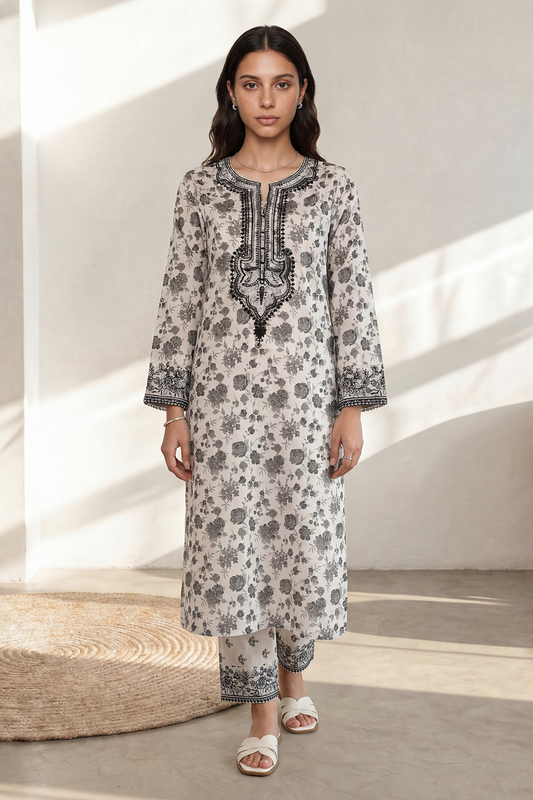 Embroidered Kurta Trouser - 2088