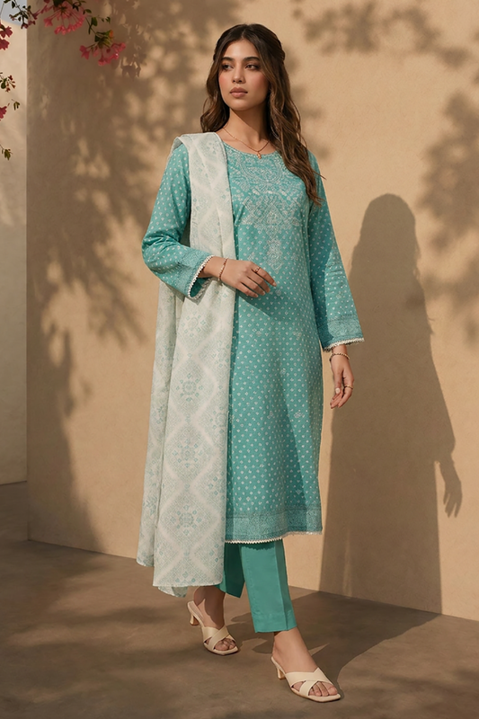 Embroidered Kurta Dupatta Trouser - 1962