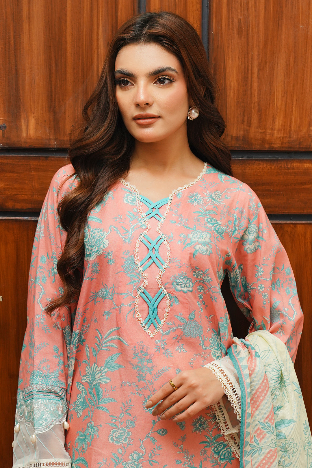 Cambric Embroidered Shirt Dupatta 2 Piece Women Unstitched