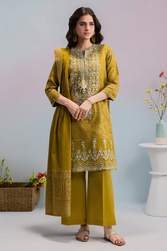 Embroidered Kurta Dupatta Trouser - 3258