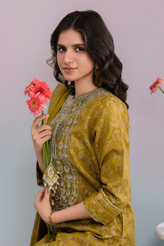 Embroidered Kurta Dupatta Trouser - 3258