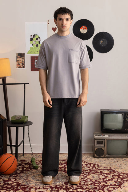 Basic Oversized Pocket T-Shirt - D107