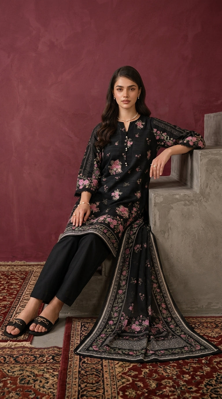 Winter Pret Kurta Dupatta
