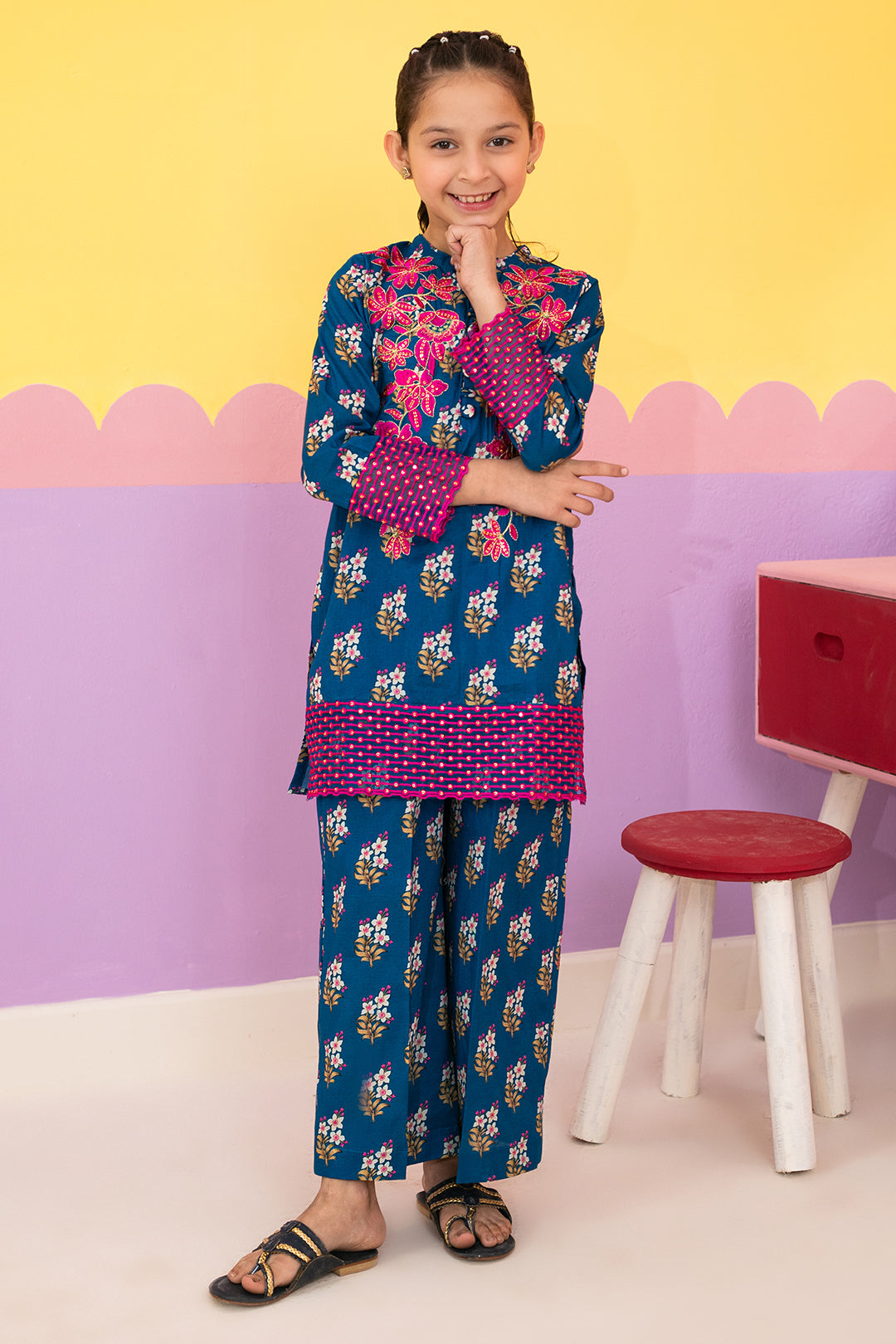 Embroidered Kurta Dupatta Trouser - 3672