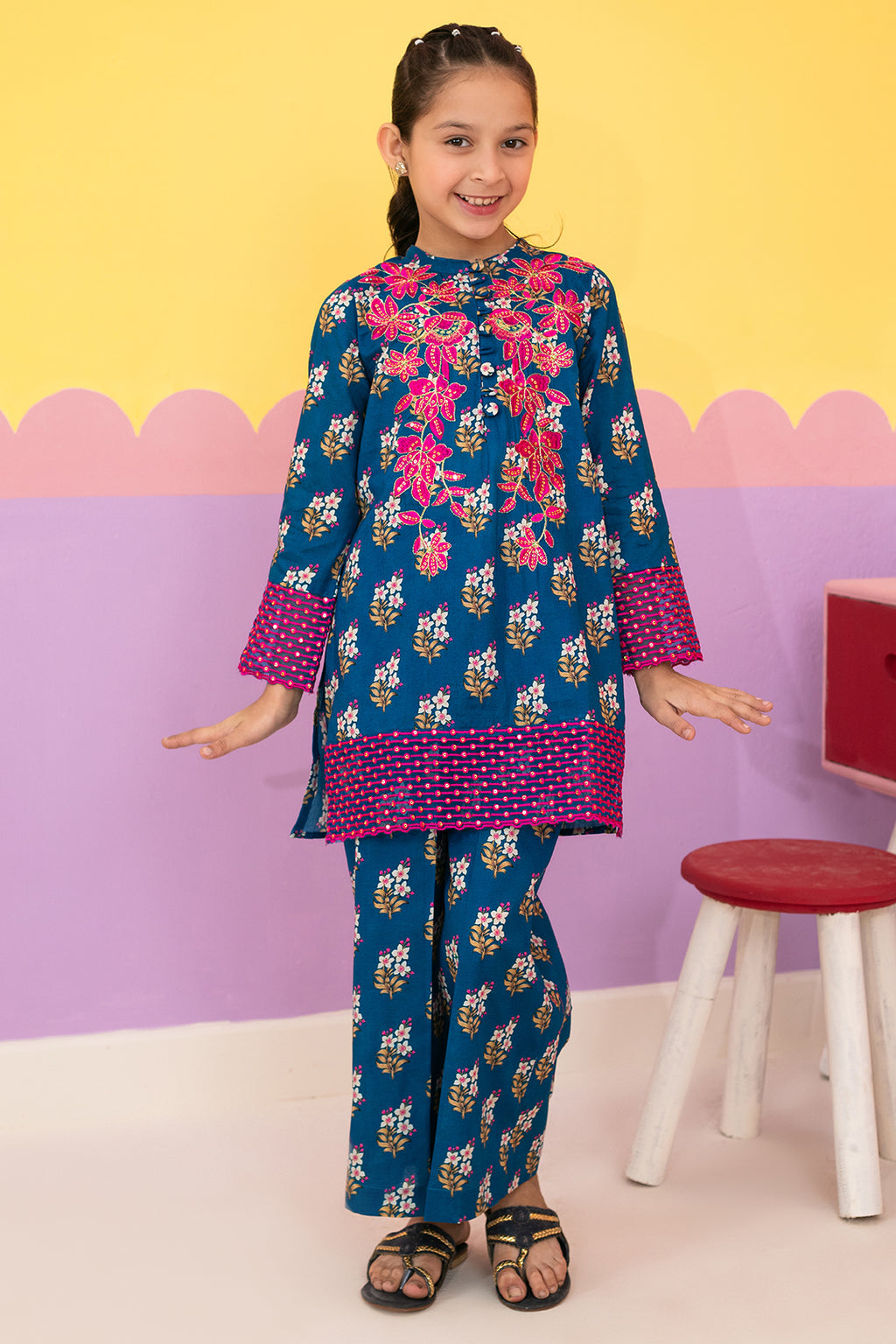 Embroidered Kurta Dupatta Trouser - 3672