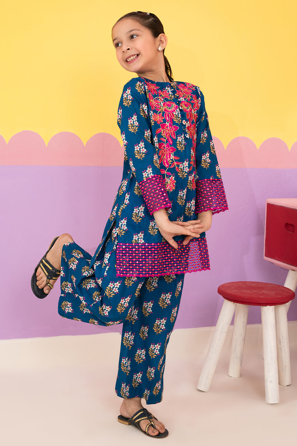 Embroidered Kurta Dupatta Trouser - 3672