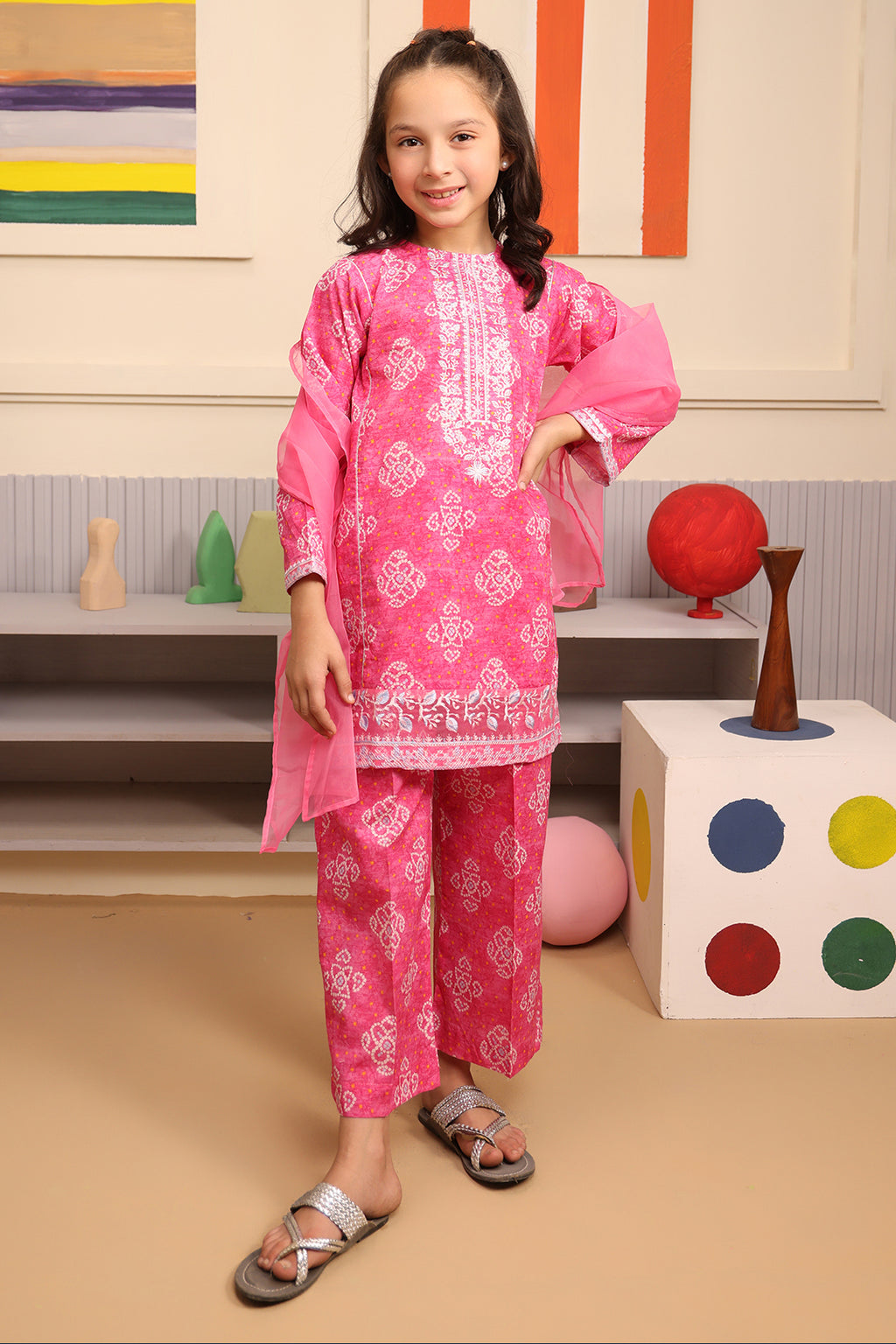Embroidered Kurta Dupatta Trouser - 3684
