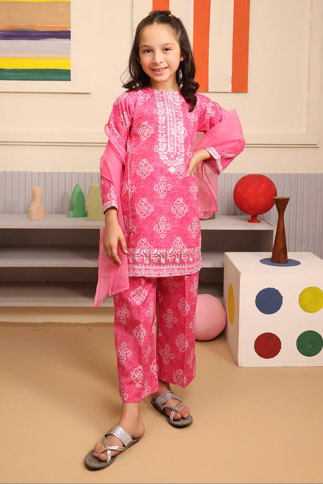 Embroidered Kurta Dupatta Trouser - 3684