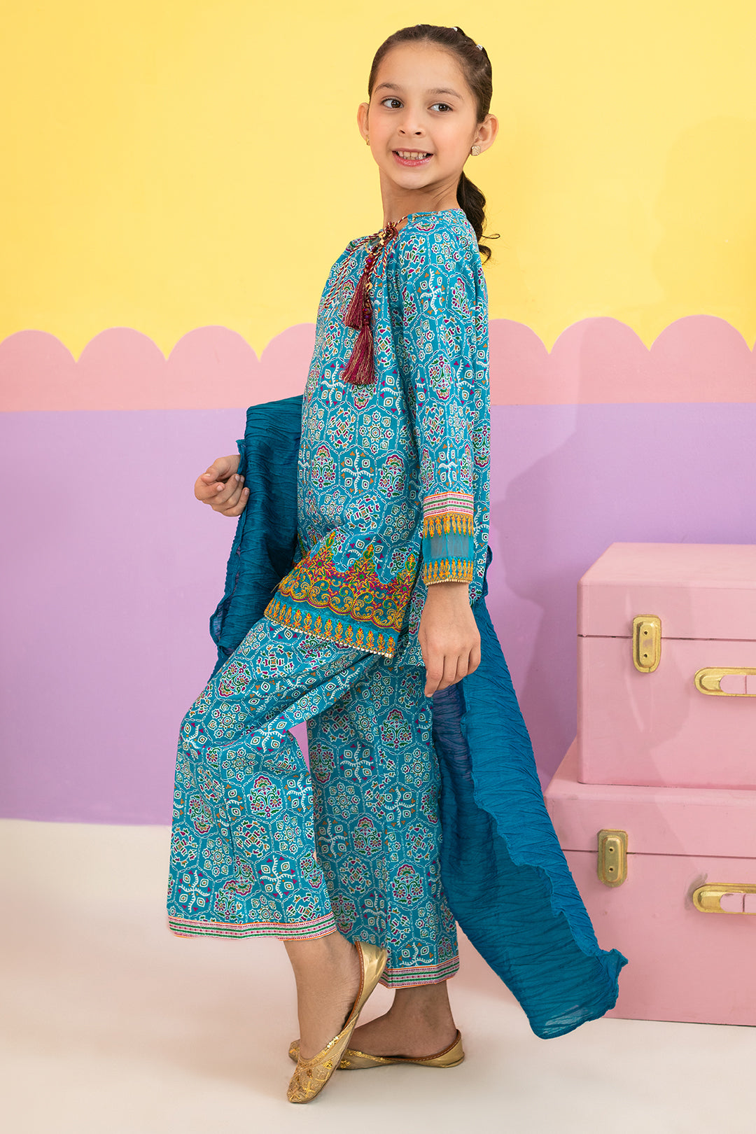 Embroidered Kurta Dupatta Trouser - 3691