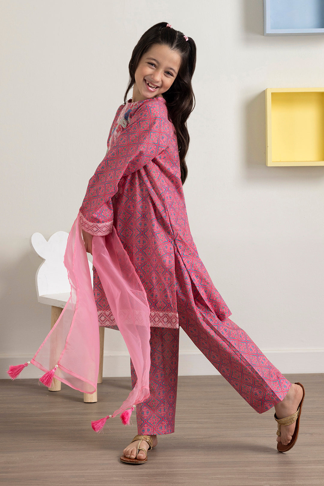 Embroidered Kurta Dupatta Trouser - 3409