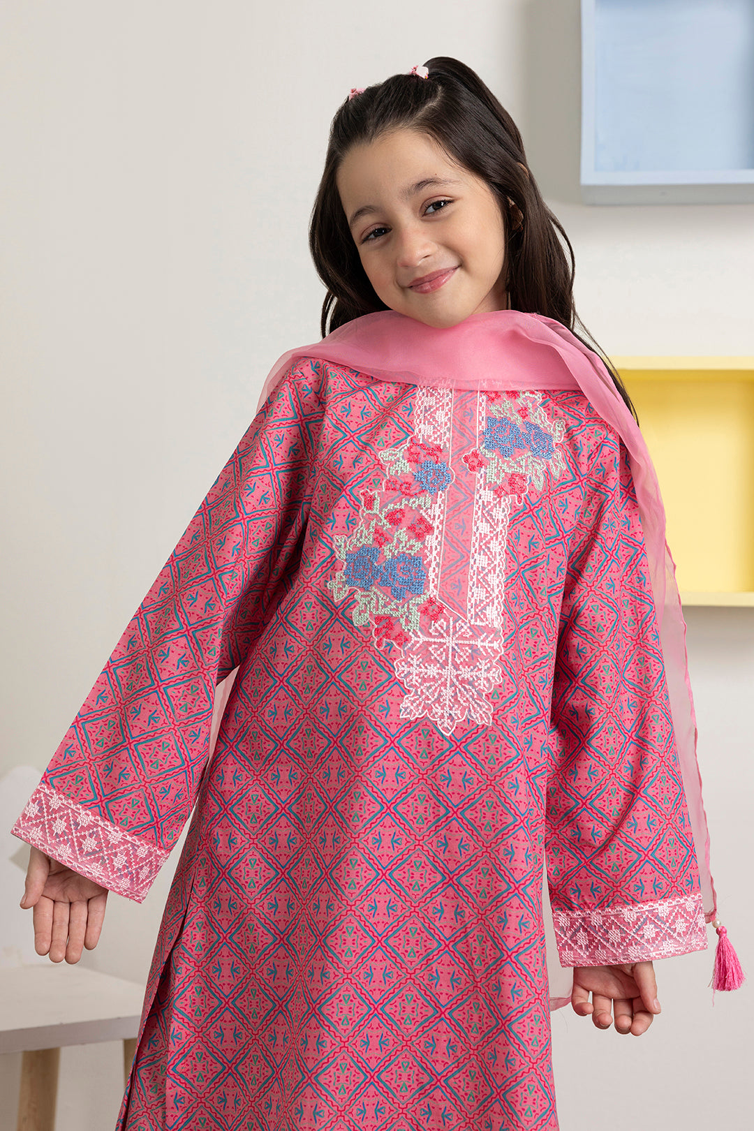 Embroidered Kurta Dupatta Trouser - 3409