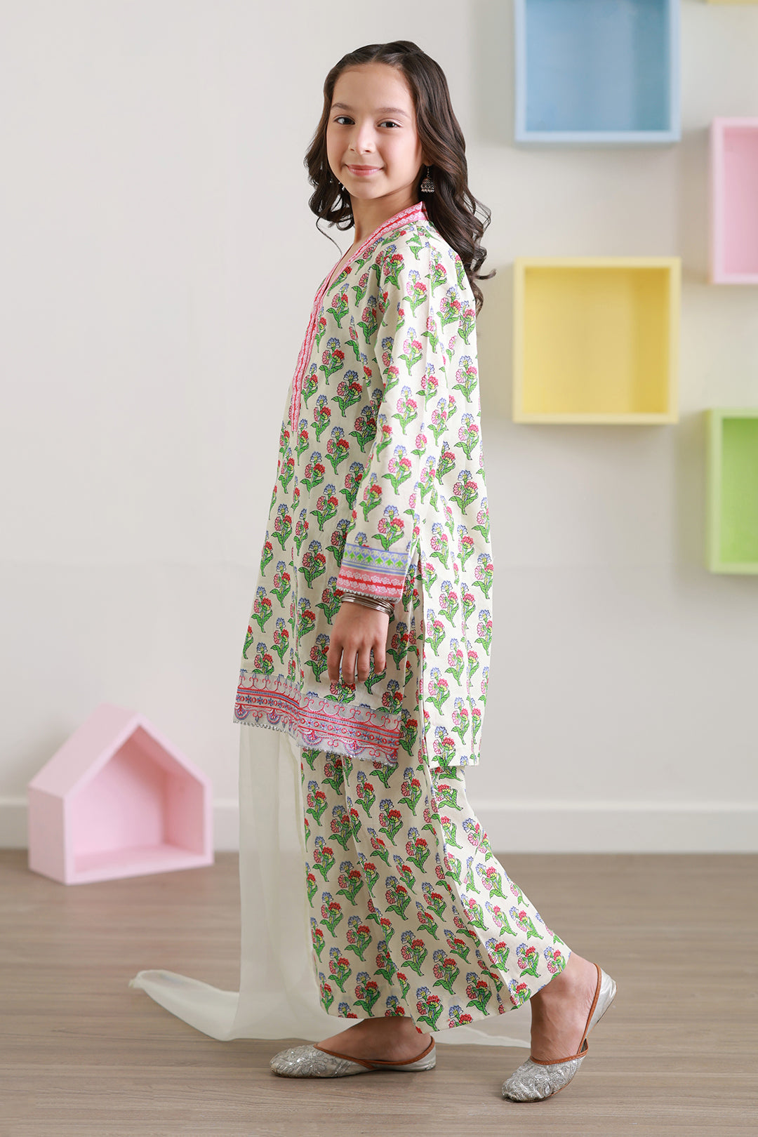 Embroidered Kurta Dupatta Trouser - 3410