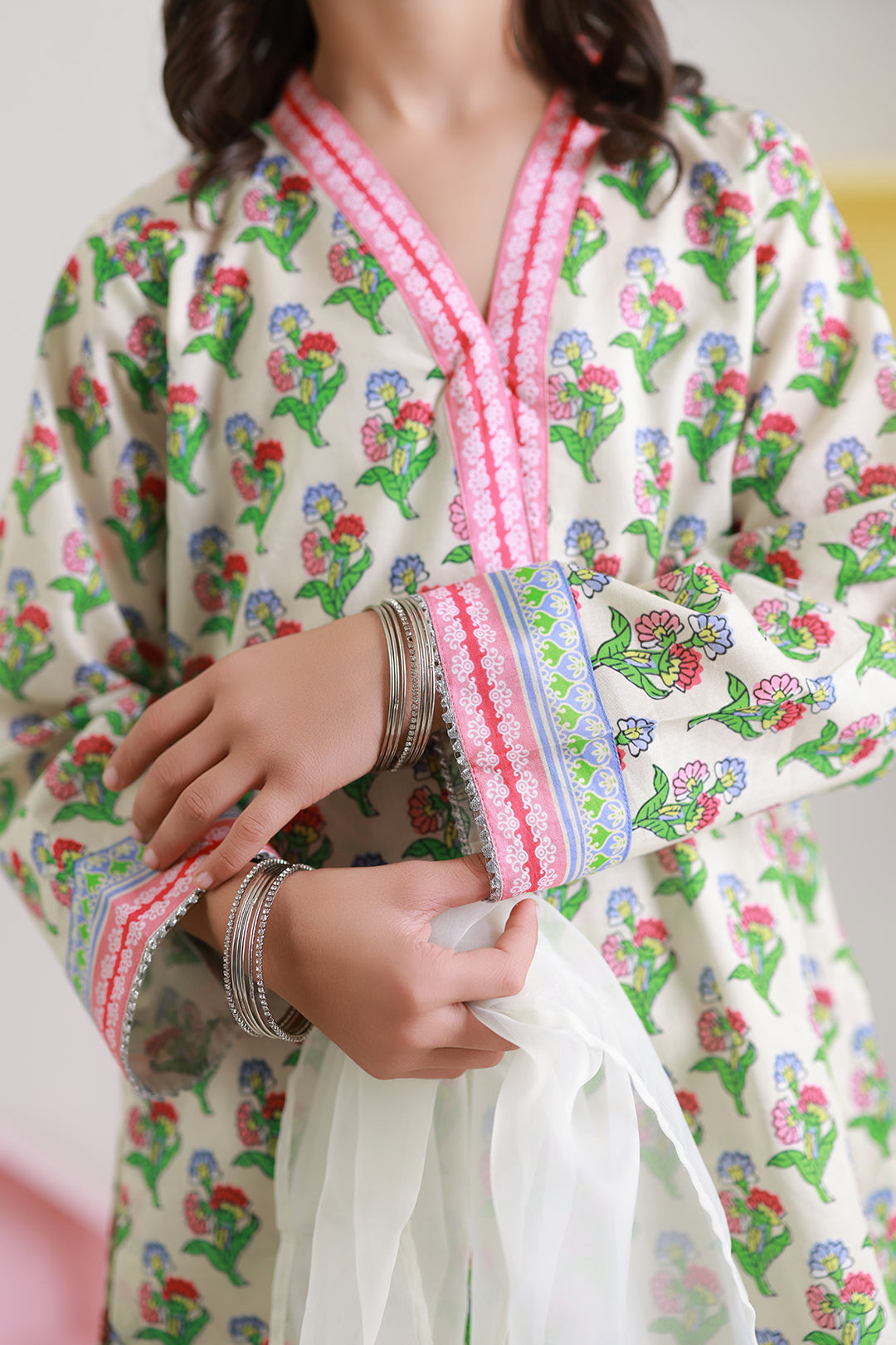 Embroidered Kurta Dupatta Trouser - 3410