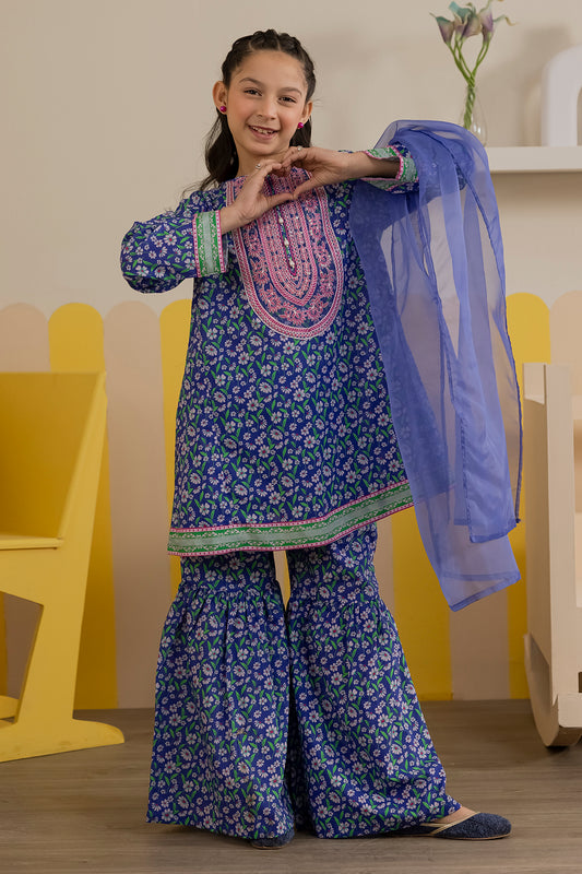 Embroidered Kurta Dupatta Trouser - 3411