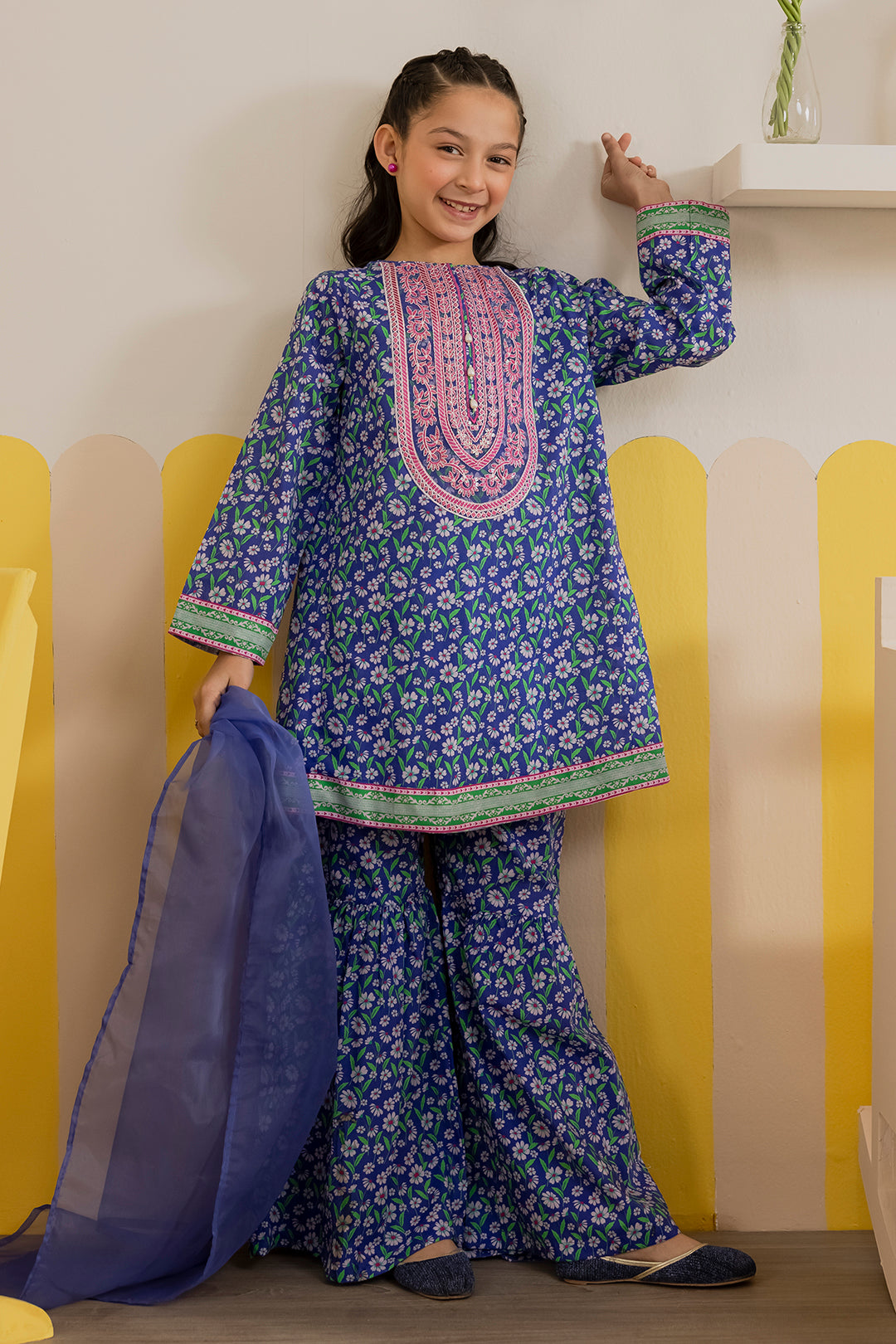 Embroidered Kurta Dupatta Trouser - 3411