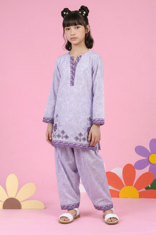 Embroidered Kurta Trouser - 2435
