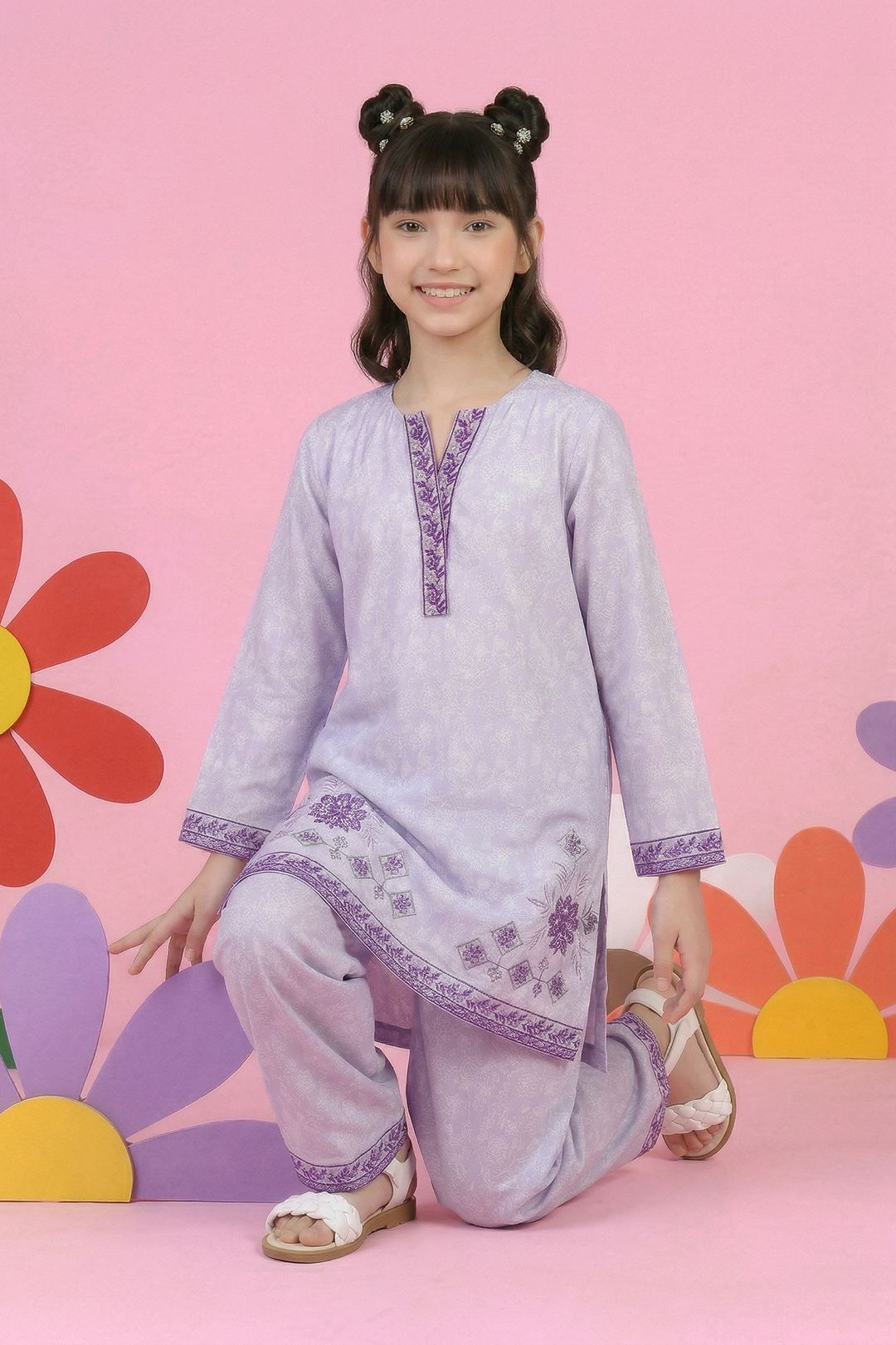 Embroidered Kurta Trouser - 2435