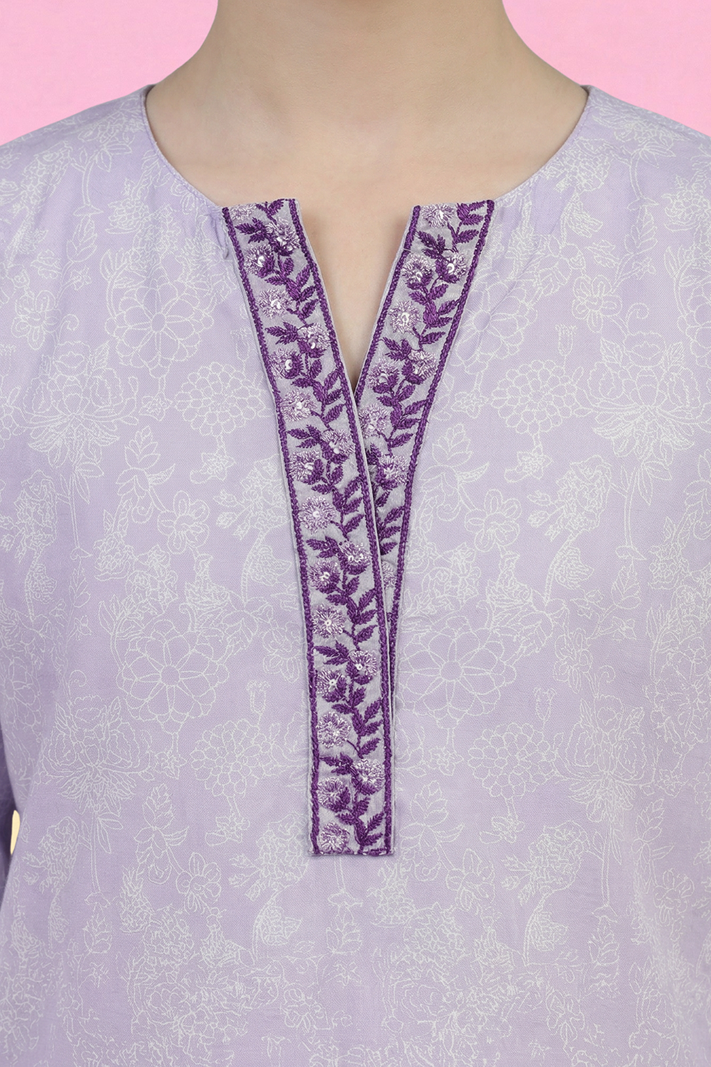Embroidered Kurta Trouser - 2435