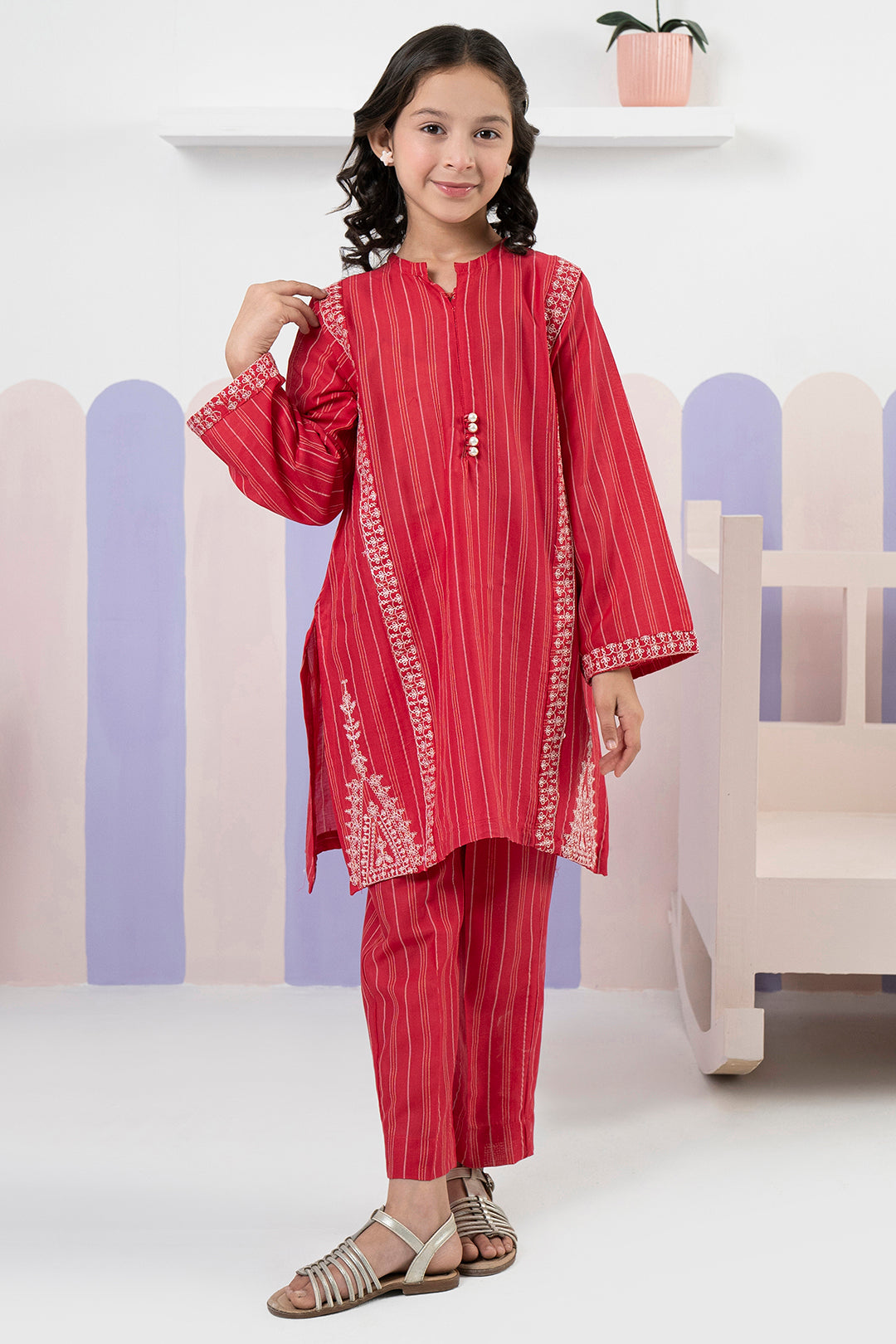 Embroidered Kurta Trouser - 2127