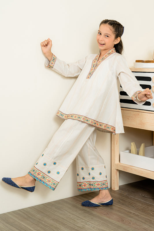 Embroidered Kurta Trouser - 2218