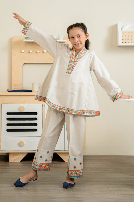 Embroidered Kurta Trouser - 2218