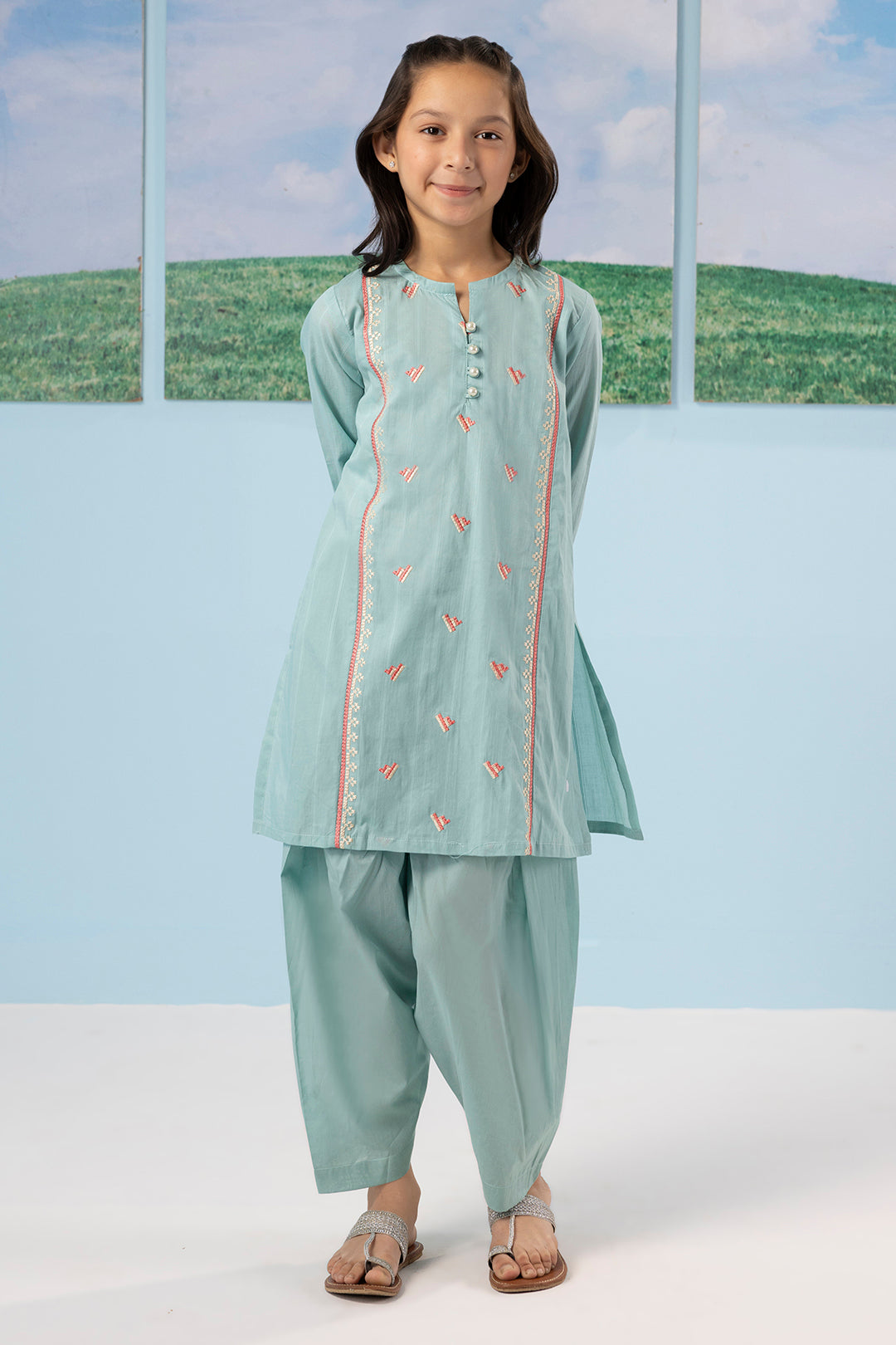 Embroidered Kurta Trouser - 2341