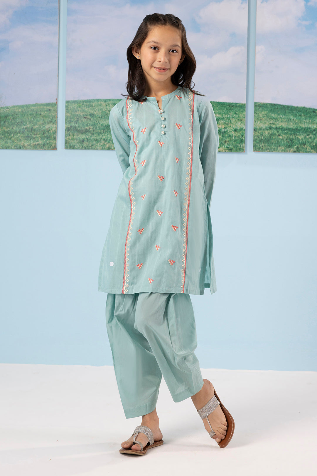 Embroidered Kurta Trouser - 2341