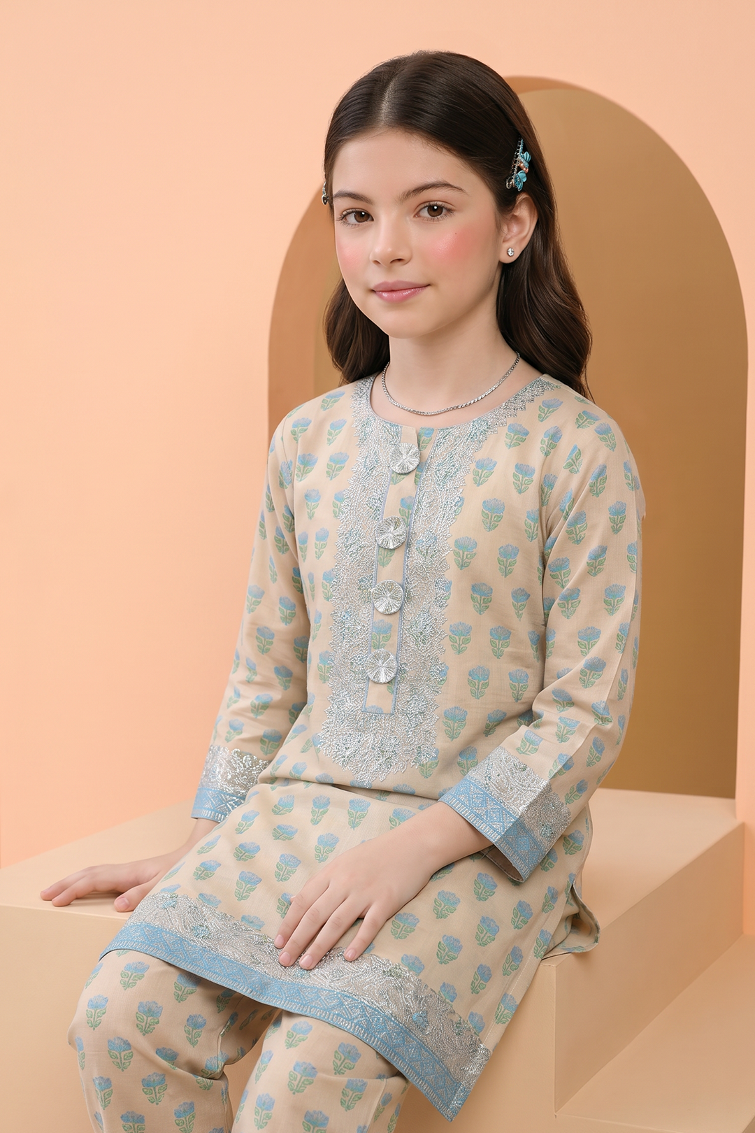Embroidered Kurta Trouser - 2471
