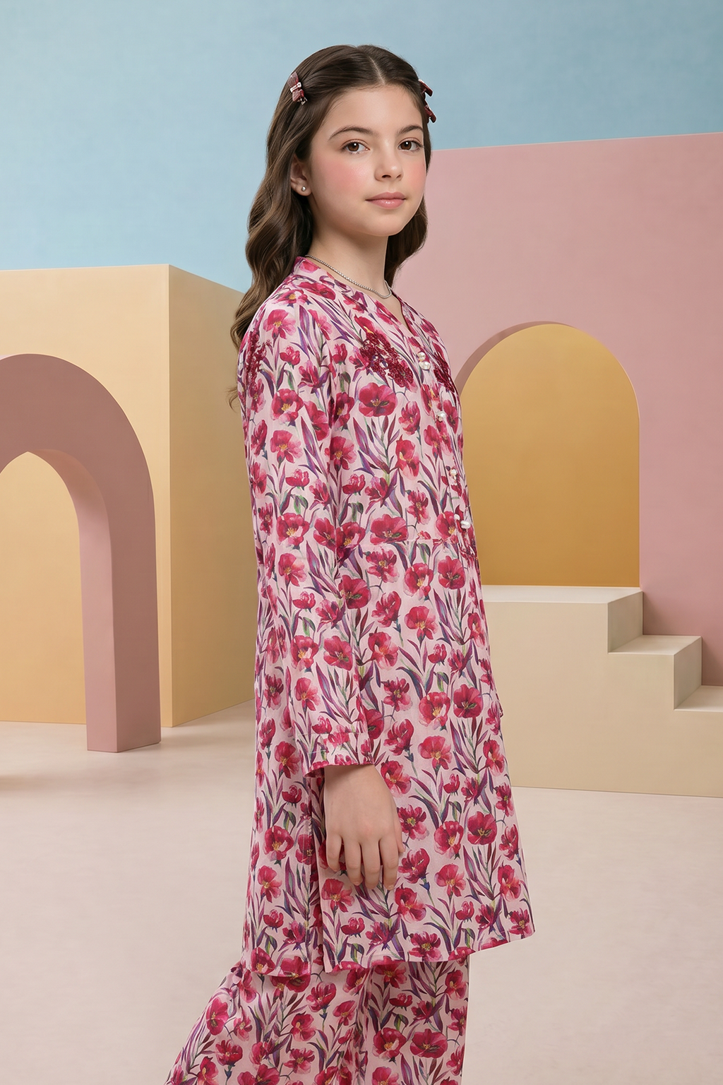 Embroidered Kurta Trouser - 2551