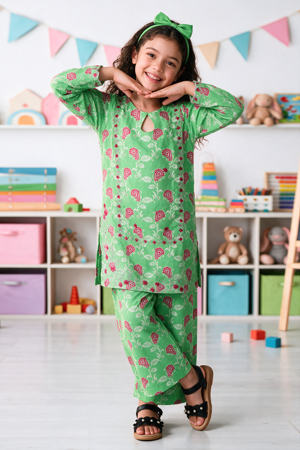 Embroidered Kurta Trouser - 2628