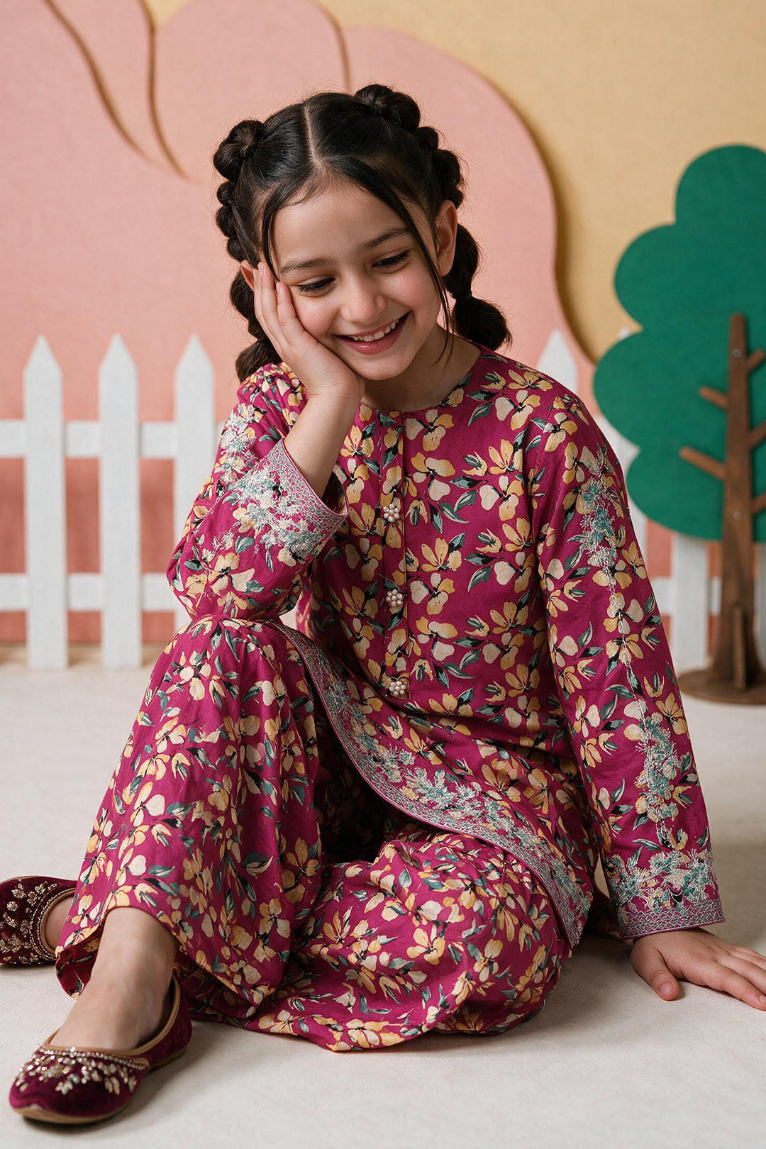 Embroidered Kurta Trouser - 2690