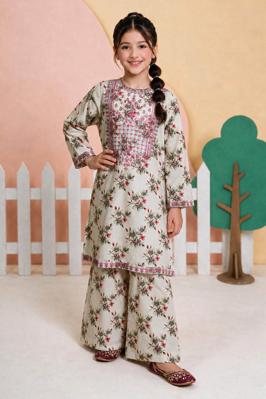 Embroidered Kurta Trouser - 2688