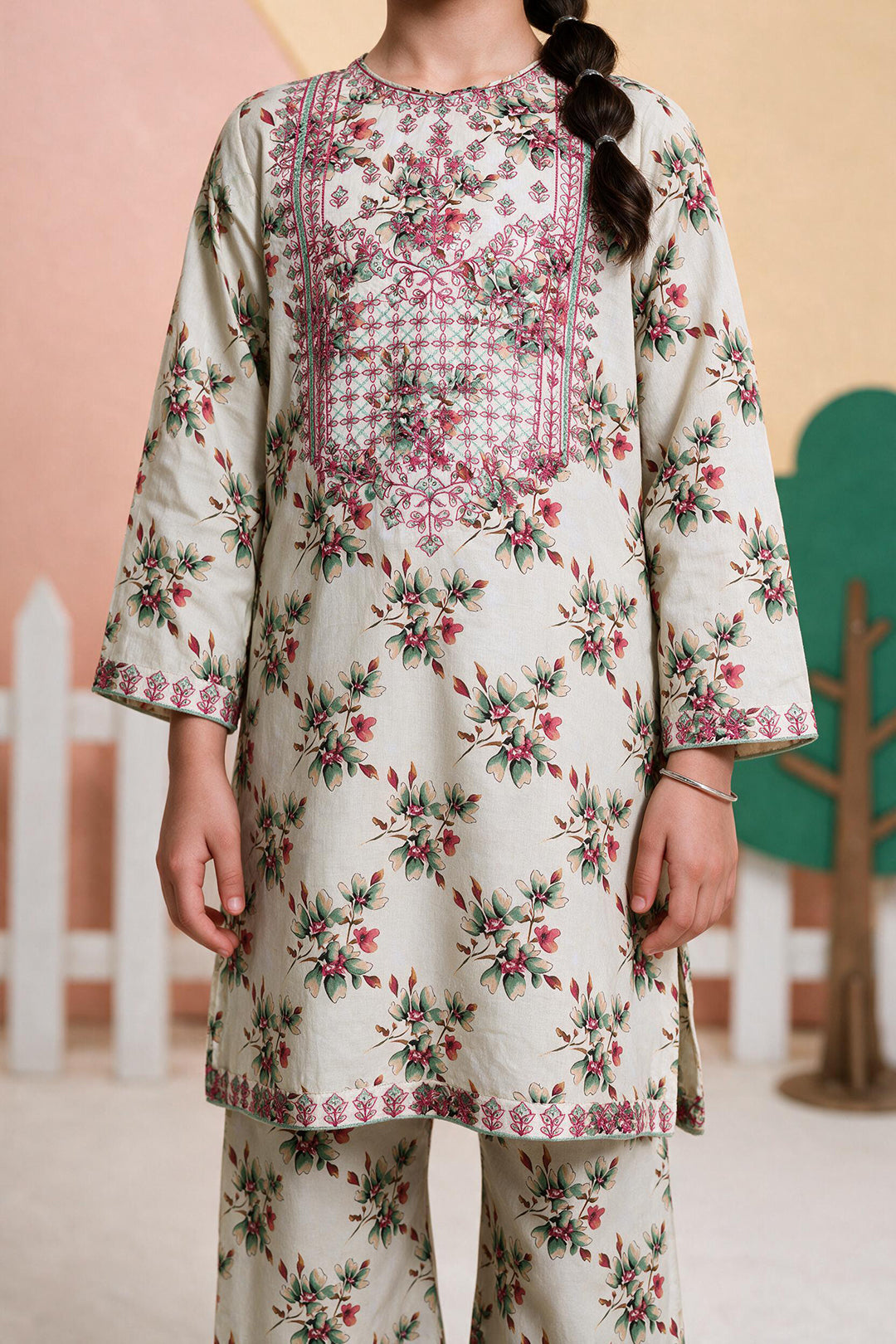 Embroidered Kurta Trouser - 2688